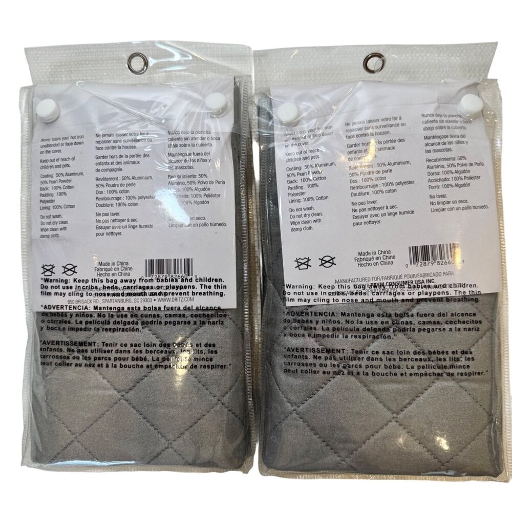 Dritz Magnetic Ironing Pad 33x18.5in Heat Reflective Cotton Set of 2 - Picture 2 of 13